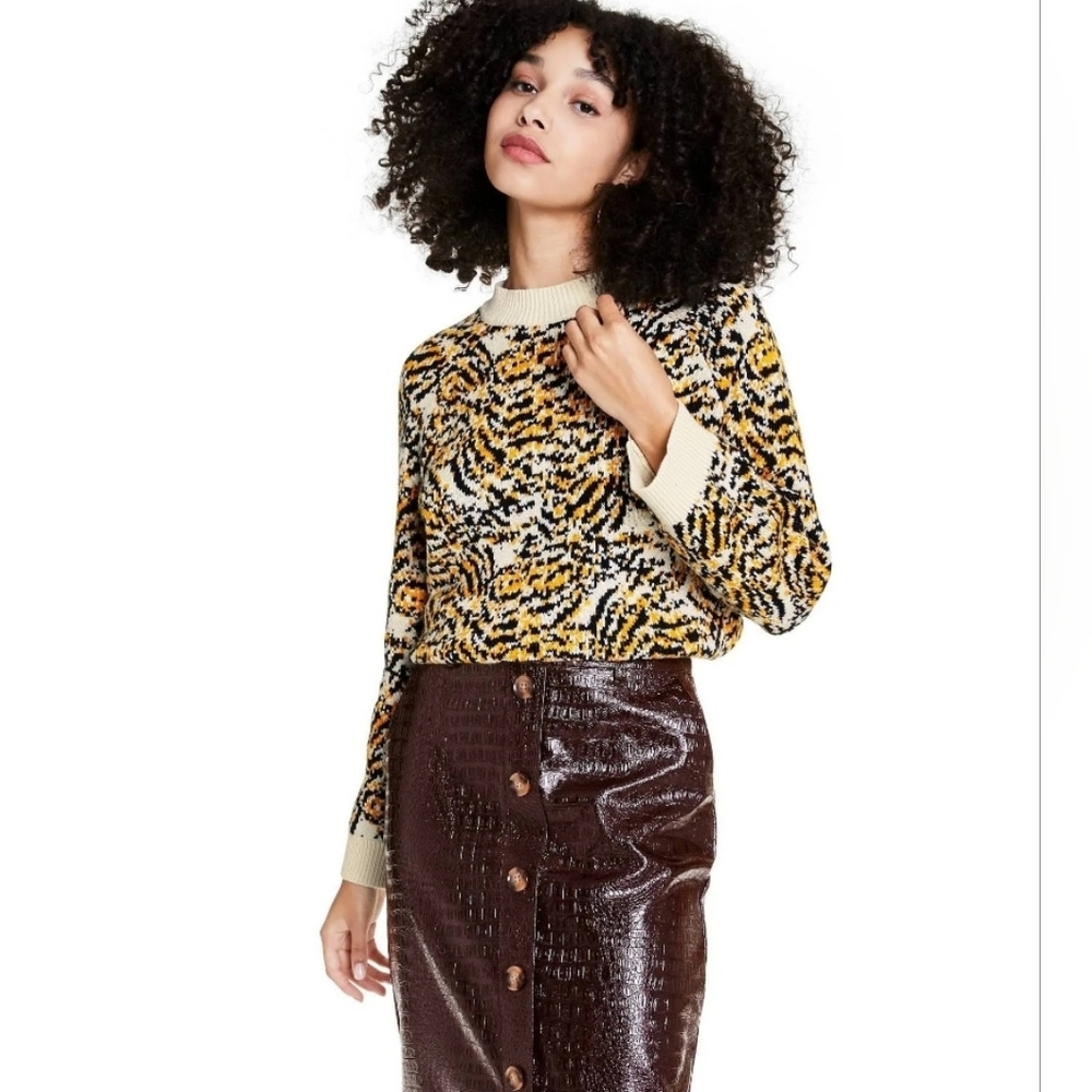 Rachel Comey Animal Print Crewneck Pullover Sweater Size XXS #New